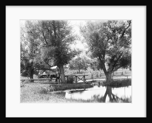 Women Crossing Bridge by Anonymous