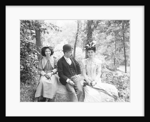 A Man with Two Women in Central Park by Anonymous
