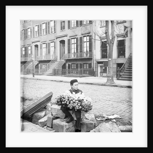 Boy Selling Flowers by Anonymous