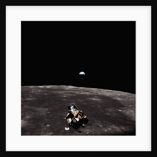 Lunar Module, Earth, and Moon by Anonymous
