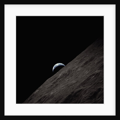 Crescent Earth Rising Behind the Moon by Anonymous