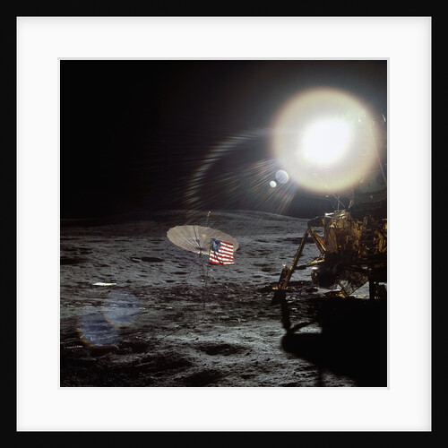 Bright Sun Over a Lunar Module on the Moon by Anonymous