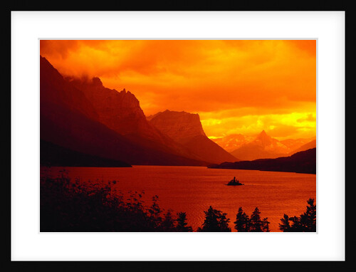 Sunset Over Lake in Glacier National Park by Anonymous