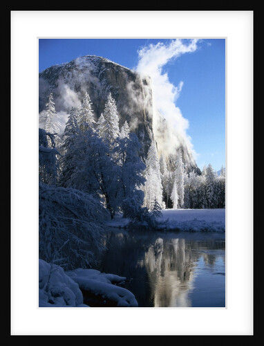 El Capitan and Merced River in Winter by Anonymous