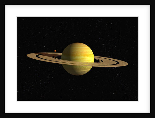 Ringed Planet with Moon by Anonymous