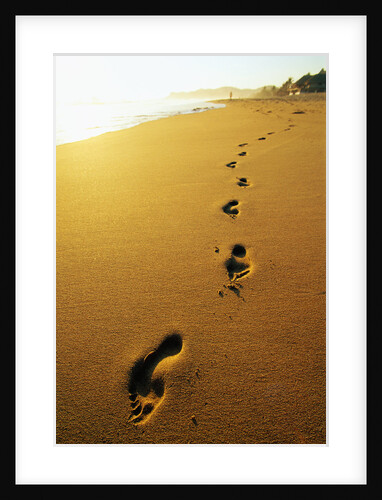 Footprints Along Beach by Anonymous