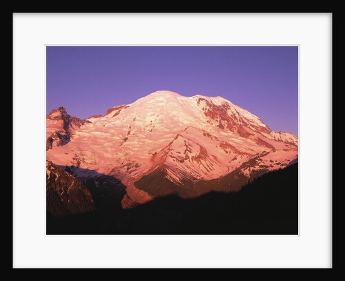 Snowcapped Mount Rainier with Twilight Glow by Anonymous