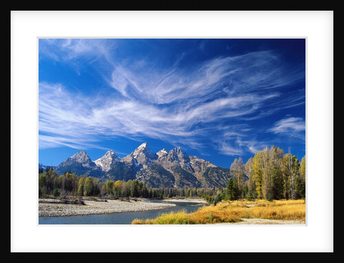 Cirrus Clouds over Teton Range and Snake River by Anonymous