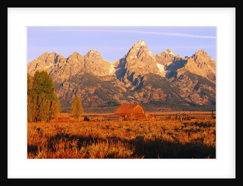 A Farm and the Teton Range by Anonymous
