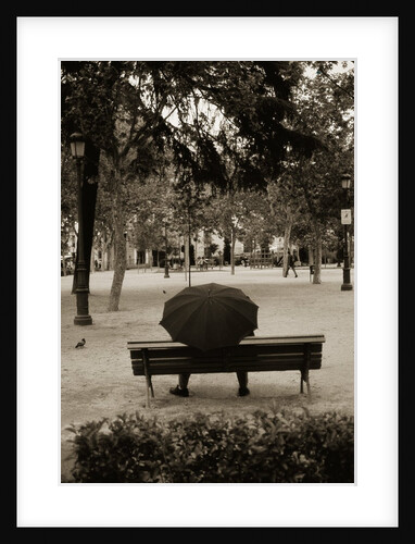Person Under Umbrella at Madrid Park by Anonymous