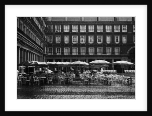 Raining on Cafe in Plaza Mayor by Anonymous