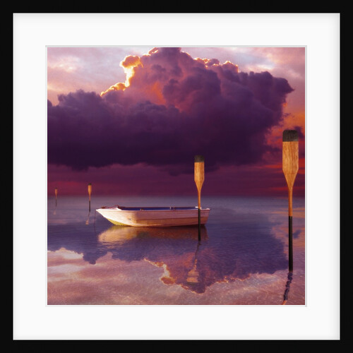 Cumulus Cloud, Rowboat, and Paddles by Anonymous