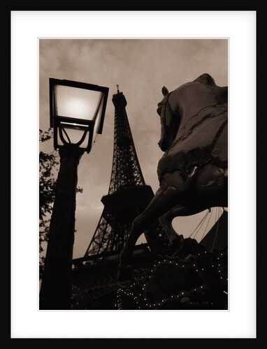 Carousel Horse, Street Light and Eiffel Tower by Anonymous