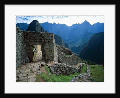 Archaeological Ruins on Machu Picchu Hillside by Anonymous
