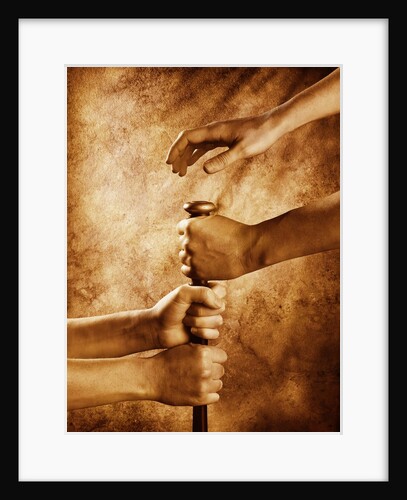 Hands on Baseball Bat by Anonymous