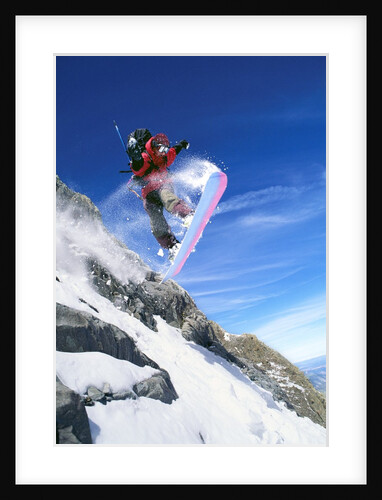 Snowboarder Performing Jump by Anonymous