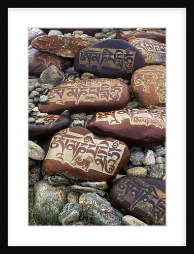 Buddhist Prayers on Carved Mani Stones in Tibet by Anonymous