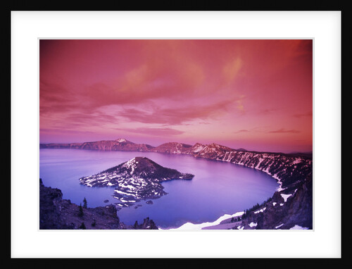 Wizard Island at Sunset by Anonymous