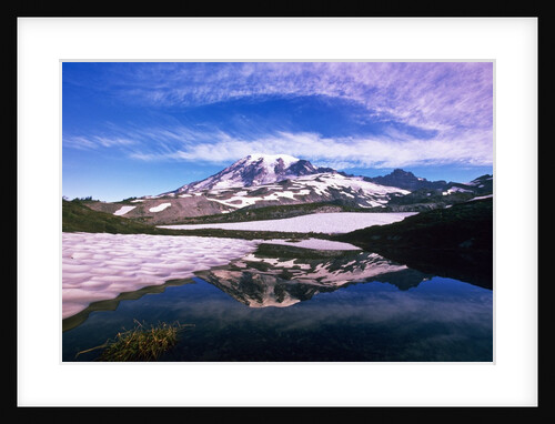 Mount Rainier Reflected in Pond by Anonymous