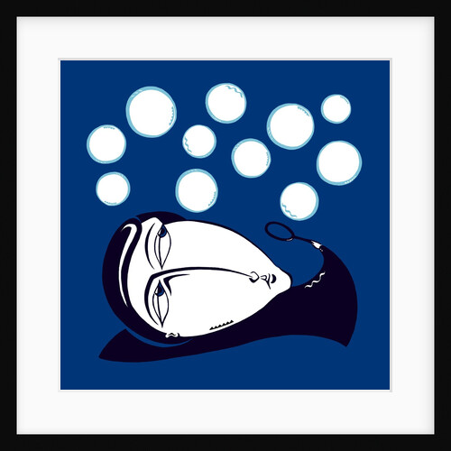Cartoon of Man Blowing Bubbles by Anonymous