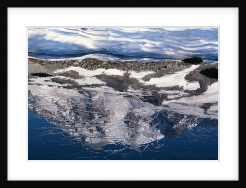 Frozen Lake Reflecting Mt. Rainier by Anonymous