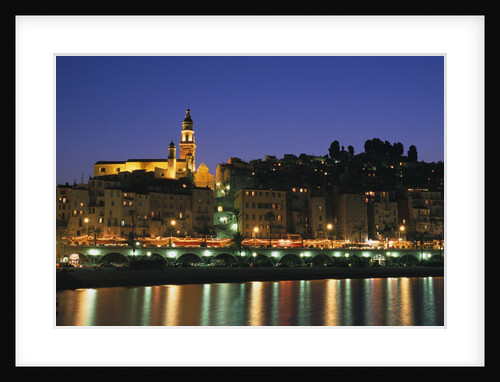 City Lights Reflected by Harbor by Anonymous