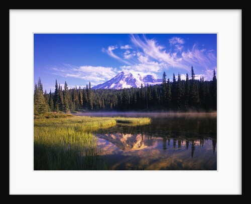 Mount Rainier Reflected in Still Lake by Anonymous