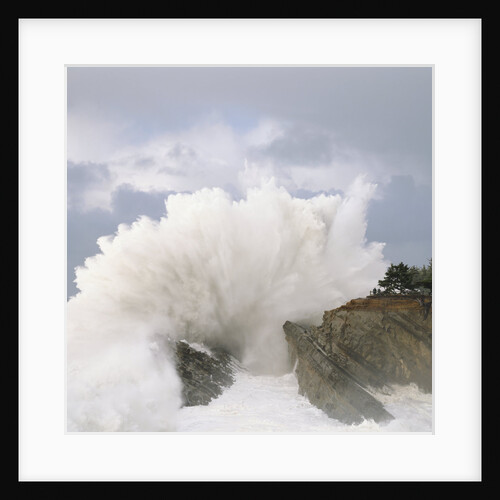 Waves Crashing on Rocky Shore by Anonymous