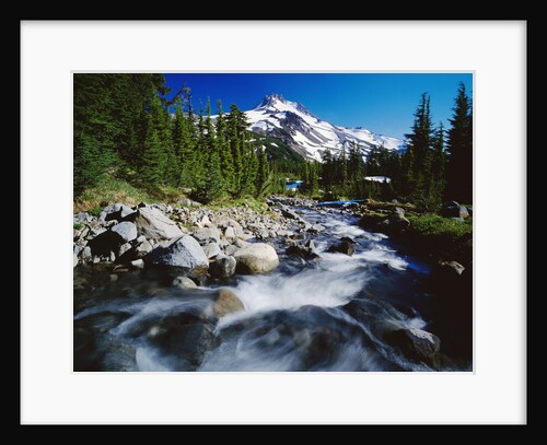 Winding Creek Below Snow-Capped Mountain by Anonymous