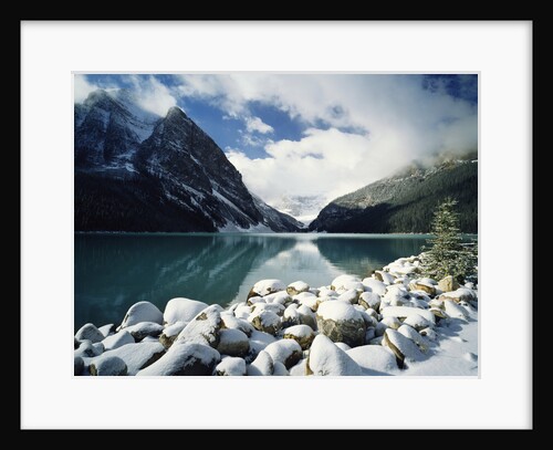 Snow-Covered Rocks in Banff National Park by Anonymous