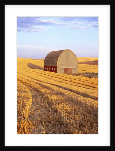 Barn in Harvested Field by Anonymous