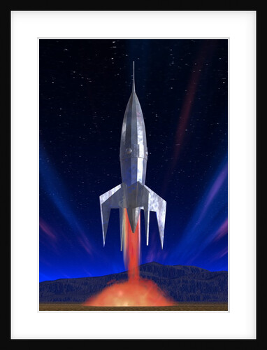 Rocket Ship Lifting Off by Anonymous