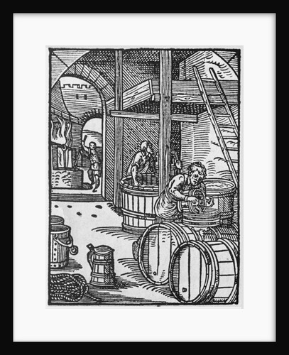 Woocut of a Medieval Beer Brewery by Anonymous