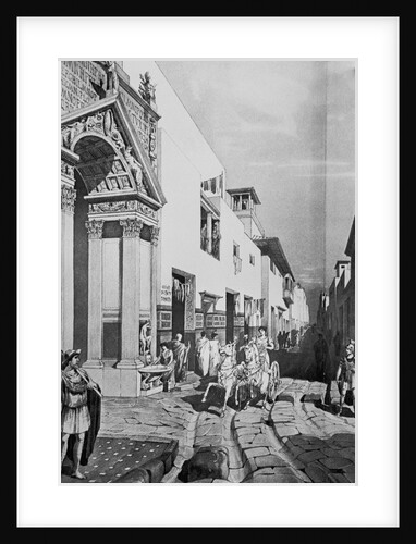 Print of Via della Fortuna in Pompeii by Anonymous