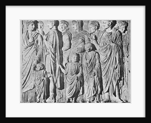 Detail of Imperial Procession Portion of Frieze from Ara Pacis Augustae in Rome by Anonymous
