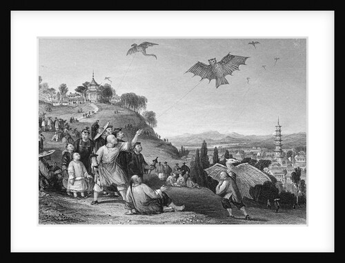 People Flying Kites in China by Anonymous