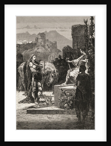Vercingetorix Surrenders to Caesar Illustration by Anonymous