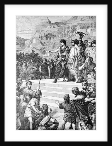 Illustration of Augustus Establishing Lyons as the Center of Gaul by Anonymous