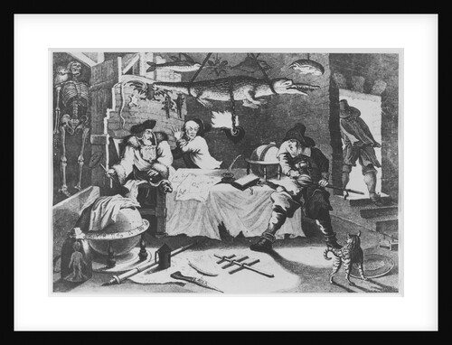 Engraving of Men Raiding a Magician's Laboratory by Anonymous