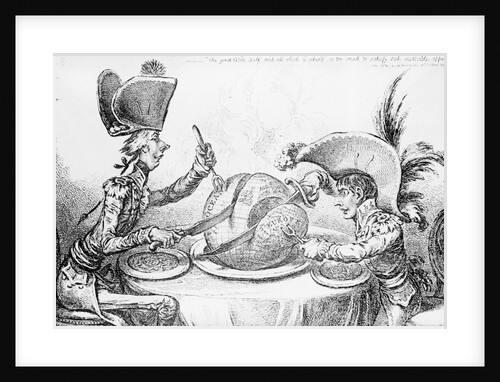 The Plum-Pudding in Danger Cartoon by James Gillray
