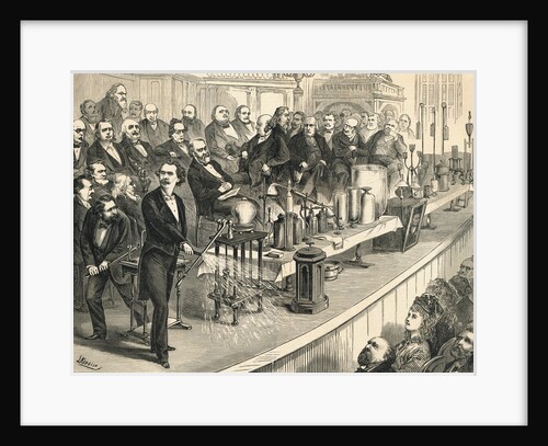 Gentlemen Displaying Science Device To Public by Anonymous