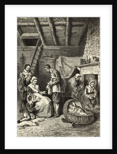 Starving Family Receiving Rations by Anonymous