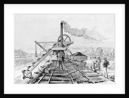Engraving of an Excavator Working on the Panama Canal by Anonymous