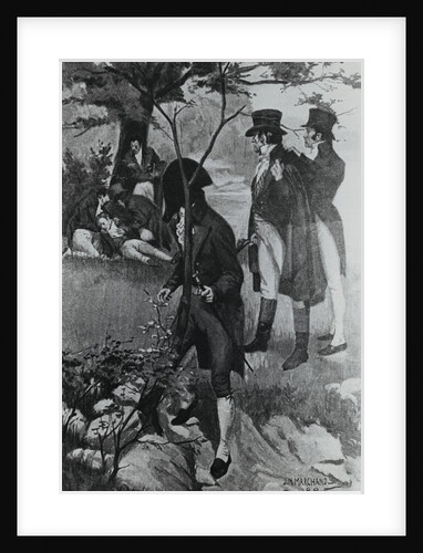 Outdoor Scene Showing Congregation at Aaron Burr Duel by Anonymous