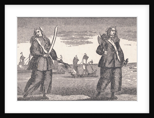 Illustration of Ann Bonney and Mary Read Dressed as Pirates by Anonymous