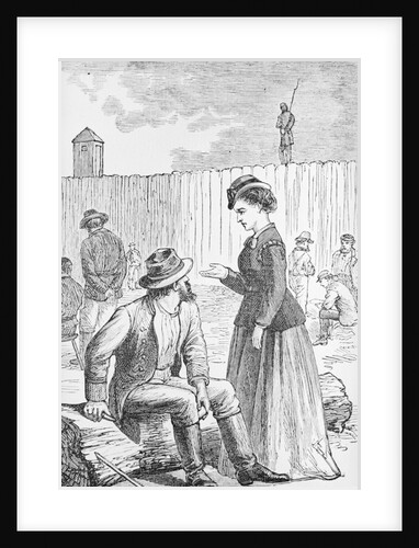 Illustration of Loretta Velasquez at Johnson's Island Prisoner of War Depot by Anonymous