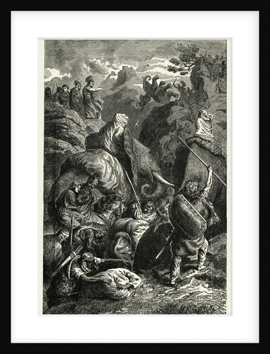 Engraving of Hannibal Crossing the Alps by H. Leutemann