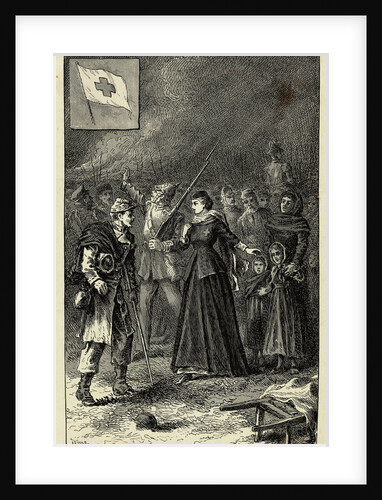 Illustration of Clara Barton Entering Strasburg with German Army by Anonymous