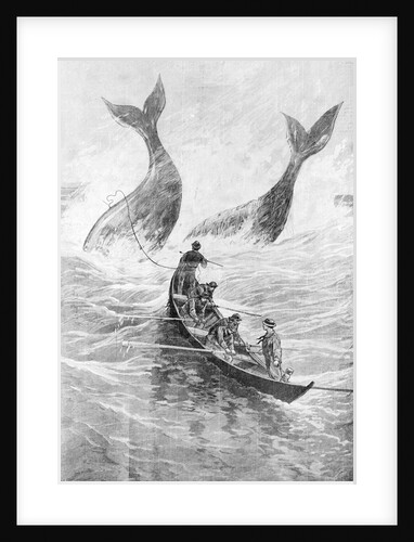 19th-Century Woodcut of Whaling by Anonymous