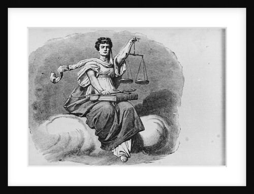 Woodcut of Justitia, the Goddess of Justice by Anonymous